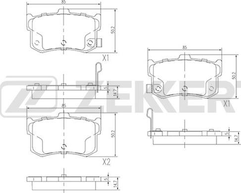 Zekkert BS-2441 - Kit de plaquettes de frein, frein à disque cwaw.fr