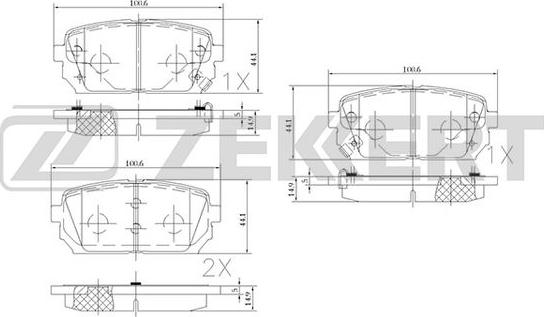 Zekkert BS-2443 - Kit de plaquettes de frein, frein à disque cwaw.fr