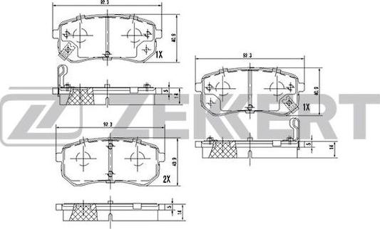 Zekkert BS-2442 - Kit de plaquettes de frein, frein à disque cwaw.fr