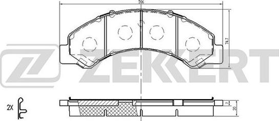 Zekkert BS-2454 - Kit de plaquettes de frein, frein à disque cwaw.fr