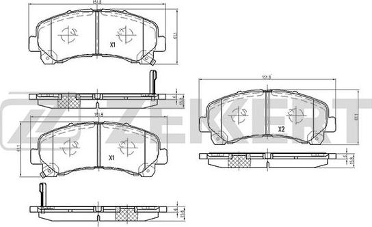 Zekkert BS-2455 - Kit de plaquettes de frein, frein à disque cwaw.fr