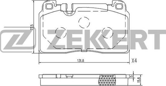 Zekkert BS-2456 - Kit de plaquettes de frein, frein à disque cwaw.fr