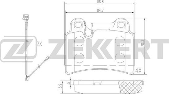 Zekkert BS-2451 - Kit de plaquettes de frein, frein à disque cwaw.fr