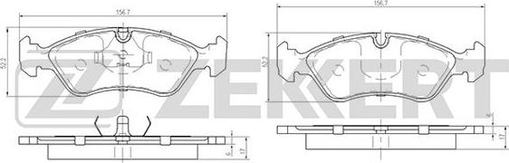 Zekkert BS-2458 - Kit de plaquettes de frein, frein à disque cwaw.fr