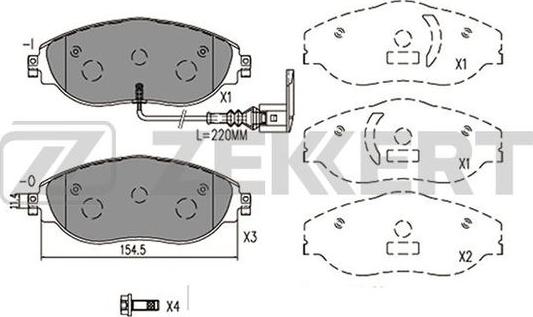 Zekkert BS-2457 - Kit de plaquettes de frein, frein à disque cwaw.fr