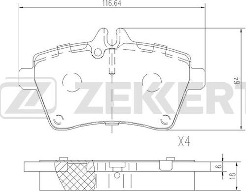 Zekkert BS-2469 - Kit de plaquettes de frein, frein à disque cwaw.fr