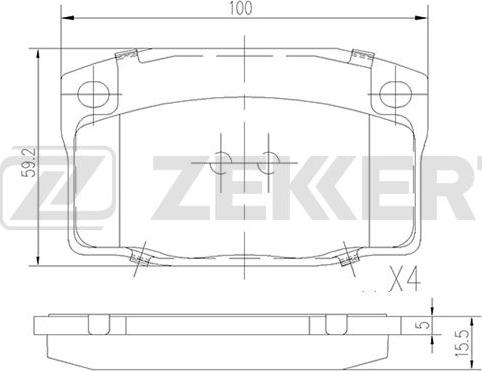 Zekkert BS-2460 - Kit de plaquettes de frein, frein à disque cwaw.fr