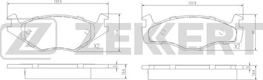 Zekkert BS-2418 - Kit de plaquettes de frein, frein à disque cwaw.fr