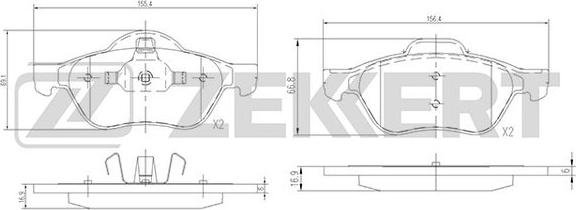 Zekkert BS-2488 - Kit de plaquettes de frein, frein à disque cwaw.fr