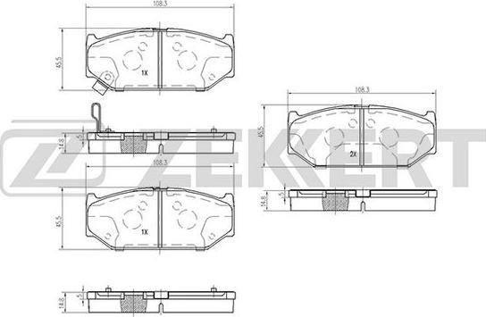 Zekkert BS-2434 - Kit de plaquettes de frein, frein à disque cwaw.fr