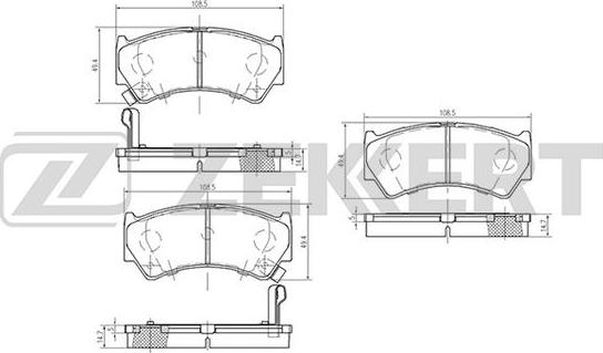 Zekkert BS-2435 - Kit de plaquettes de frein, frein à disque cwaw.fr