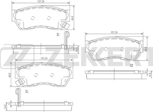 Zekkert BS-2431 - Kit de plaquettes de frein, frein à disque cwaw.fr