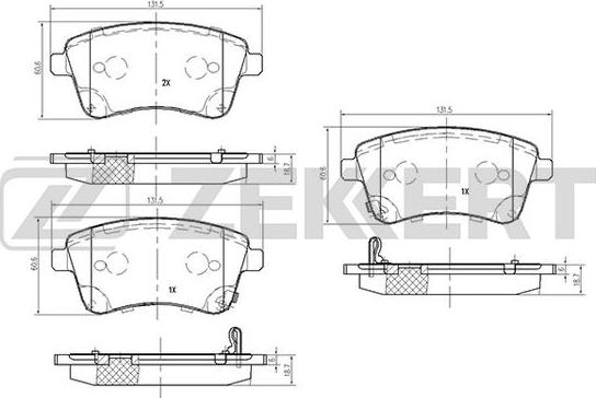 Zekkert BS-2437 - Kit de plaquettes de frein, frein à disque cwaw.fr