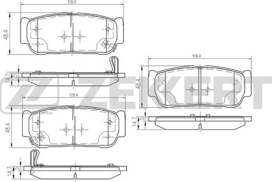 Zekkert BS-2424 - Kit de plaquettes de frein, frein à disque cwaw.fr