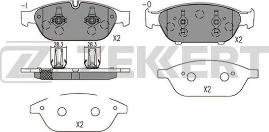 Zekkert BS-2425 - Kit de plaquettes de frein, frein à disque cwaw.fr