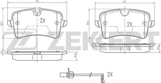 Zekkert BS-2426 - Kit de plaquettes de frein, frein à disque cwaw.fr