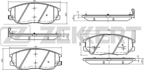 Zekkert BS-2422 - Kit de plaquettes de frein, frein à disque cwaw.fr