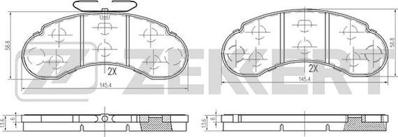 Zekkert BS-2516 - Kit de plaquettes de frein, frein à disque cwaw.fr