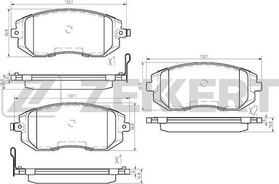 Zekkert BS-2585 - Kit de plaquettes de frein, frein à disque cwaw.fr