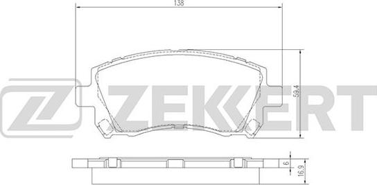 Zekkert BS-2580 - Kit de plaquettes de frein, frein à disque cwaw.fr