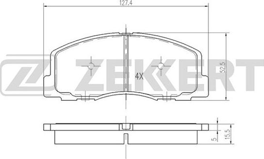 Zekkert BS-2534 - Kit de plaquettes de frein, frein à disque cwaw.fr