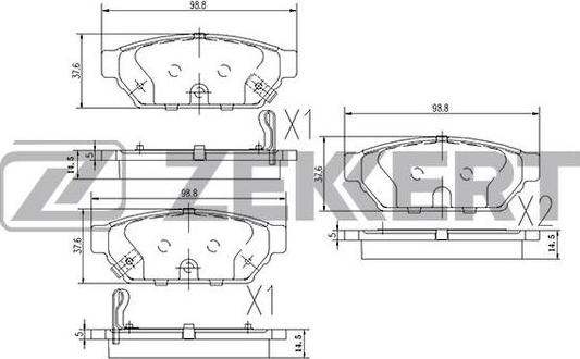 Zekkert BS-2535 - Kit de plaquettes de frein, frein à disque cwaw.fr