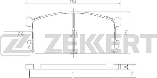 Zekkert BS-2533 - Kit de plaquettes de frein, frein à disque cwaw.fr