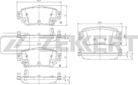 Zekkert BS-2524 - Kit de plaquettes de frein, frein à disque cwaw.fr