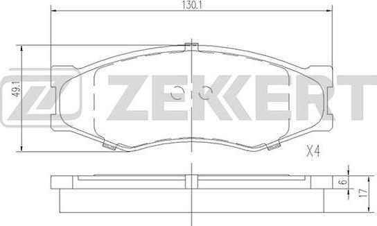 Zekkert BS-2526 - Kit de plaquettes de frein, frein à disque cwaw.fr