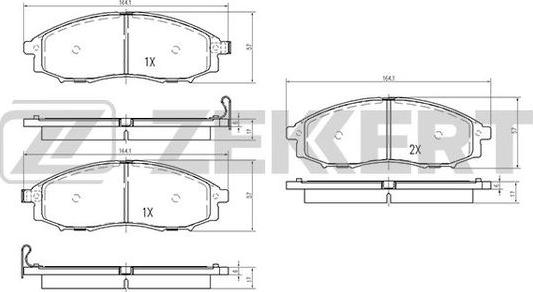 Zekkert BS-2522 - Kit de plaquettes de frein, frein à disque cwaw.fr