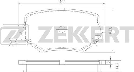 Zekkert BS-2612 - Kit de plaquettes de frein, frein à disque cwaw.fr