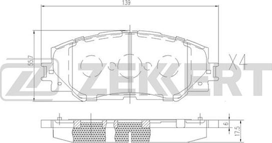 Zekkert BS-2683 - Kit de plaquettes de frein, frein à disque cwaw.fr