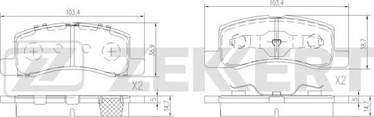 Zekkert BS-2629 - Kit de plaquettes de frein, frein à disque cwaw.fr