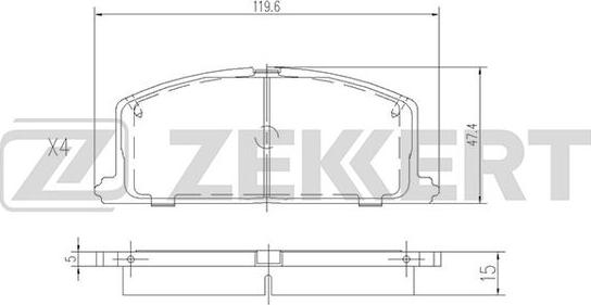 Zekkert BS-2624 - Kit de plaquettes de frein, frein à disque cwaw.fr