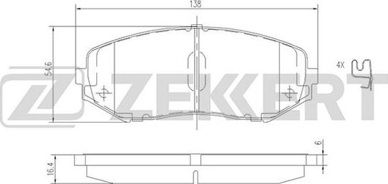 Zekkert BS-2620 - Kit de plaquettes de frein, frein à disque cwaw.fr