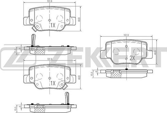 Zekkert BS-2095 - Kit de plaquettes de frein, frein à disque cwaw.fr