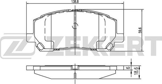 Zekkert BS-2091 - Kit de plaquettes de frein, frein à disque cwaw.fr