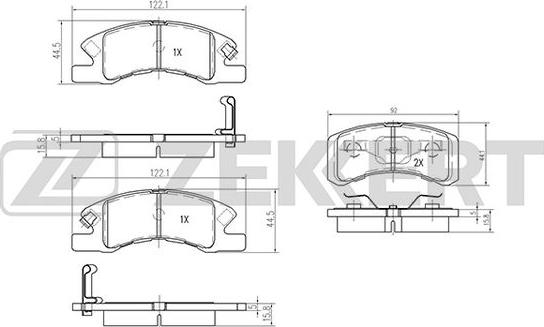 Zekkert BS-2093 - Kit de plaquettes de frein, frein à disque cwaw.fr