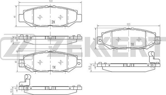 Zekkert BS-2097 - Kit de plaquettes de frein, frein à disque cwaw.fr