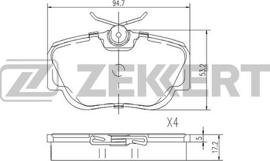 Zekkert BS-2069 - Kit de plaquettes de frein, frein à disque cwaw.fr