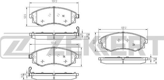 Zekkert BS-2067 - Kit de plaquettes de frein, frein à disque cwaw.fr