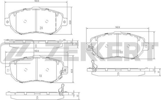 Zekkert BS-2086 - Kit de plaquettes de frein, frein à disque cwaw.fr