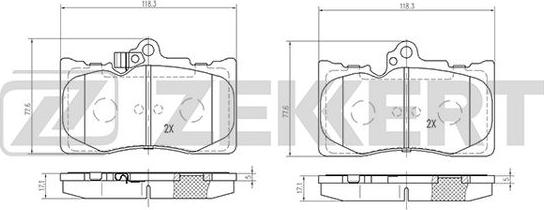 Zekkert BS-2082 - Kit de plaquettes de frein, frein à disque cwaw.fr