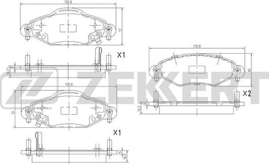 Zekkert BS-2076 - Kit de plaquettes de frein, frein à disque cwaw.fr