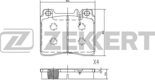 Zekkert BS-2071 - Kit de plaquettes de frein, frein à disque cwaw.fr