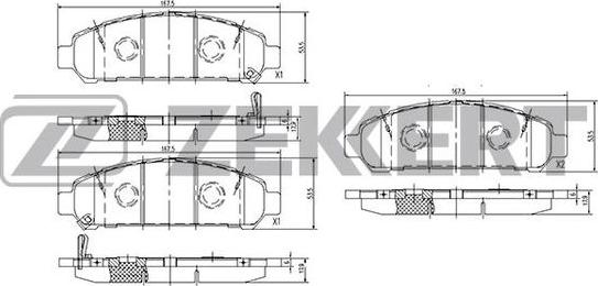 Zekkert BS-2078 - Kit de plaquettes de frein, frein à disque cwaw.fr