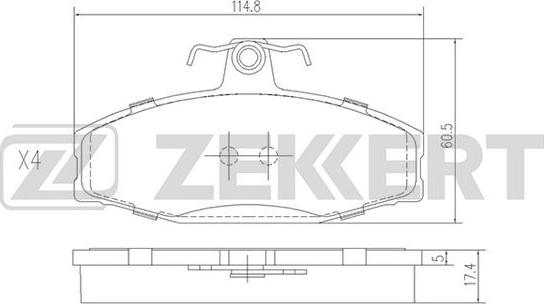 Zekkert BS-2072 - Kit de plaquettes de frein, frein à disque cwaw.fr