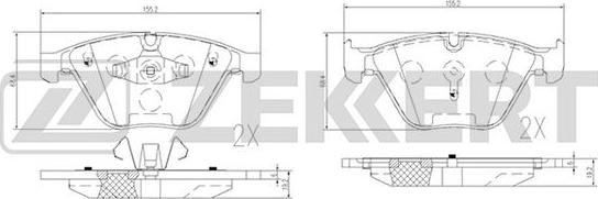 Zekkert BS-2141 - Kit de plaquettes de frein, frein à disque cwaw.fr