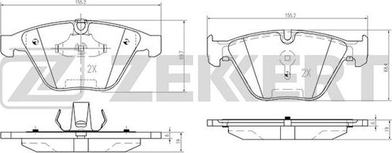 Zekkert BS-2142 - Kit de plaquettes de frein, frein à disque cwaw.fr