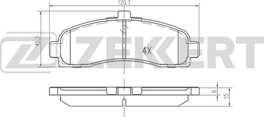 Zekkert BS-2154 - Kit de plaquettes de frein, frein à disque cwaw.fr